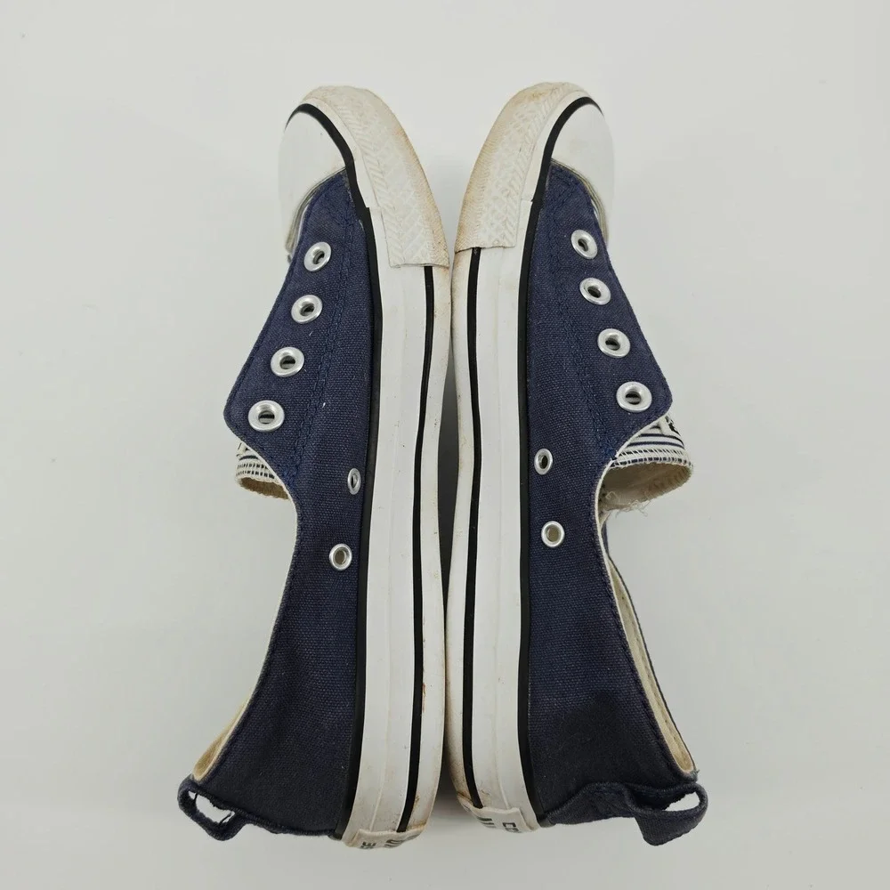 Converse Chuck Taylor All Star Slip On Sneakers Size 7 Navy Blue Striped Casual - Picture 5 of 9
